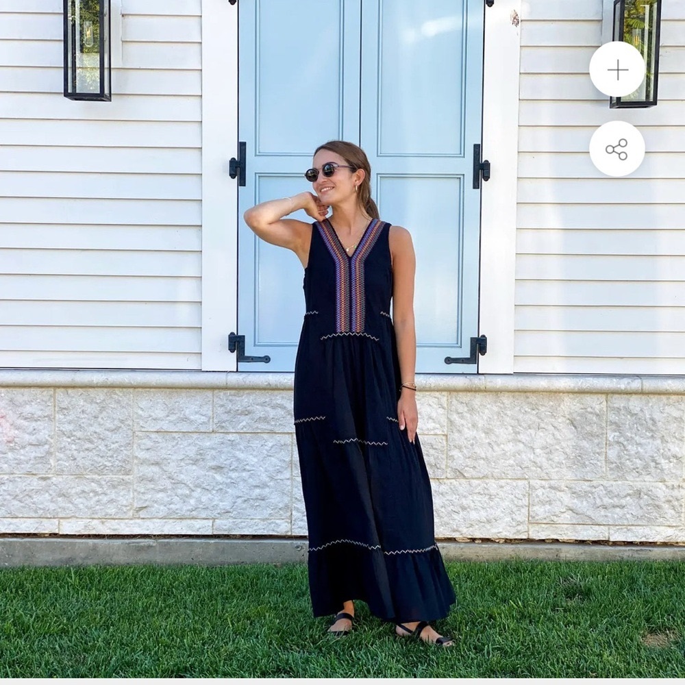 Black Tiered Maxi Sundress with Halter Neckline